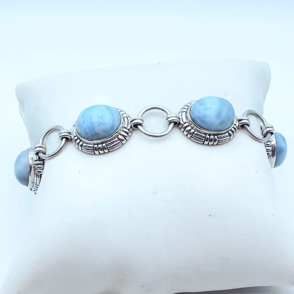 Bali Legacy Sterling Silver 925 Blue Larimar 34ctw Cabochon Toggle 7
